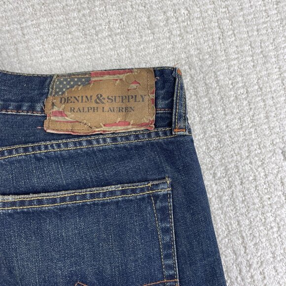 Denim & Supply Ralph Lauren Jeans Blue Distressed Slim Cut Off 34x**30** Read** - Picture 4 of 16